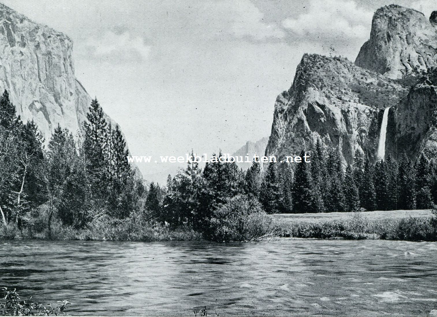 De Yo-sem-i-ties, hun vallei en de reuzen van Mariposa. Ingang tot de Yosemite-Vallei met Bridal Veil Falls