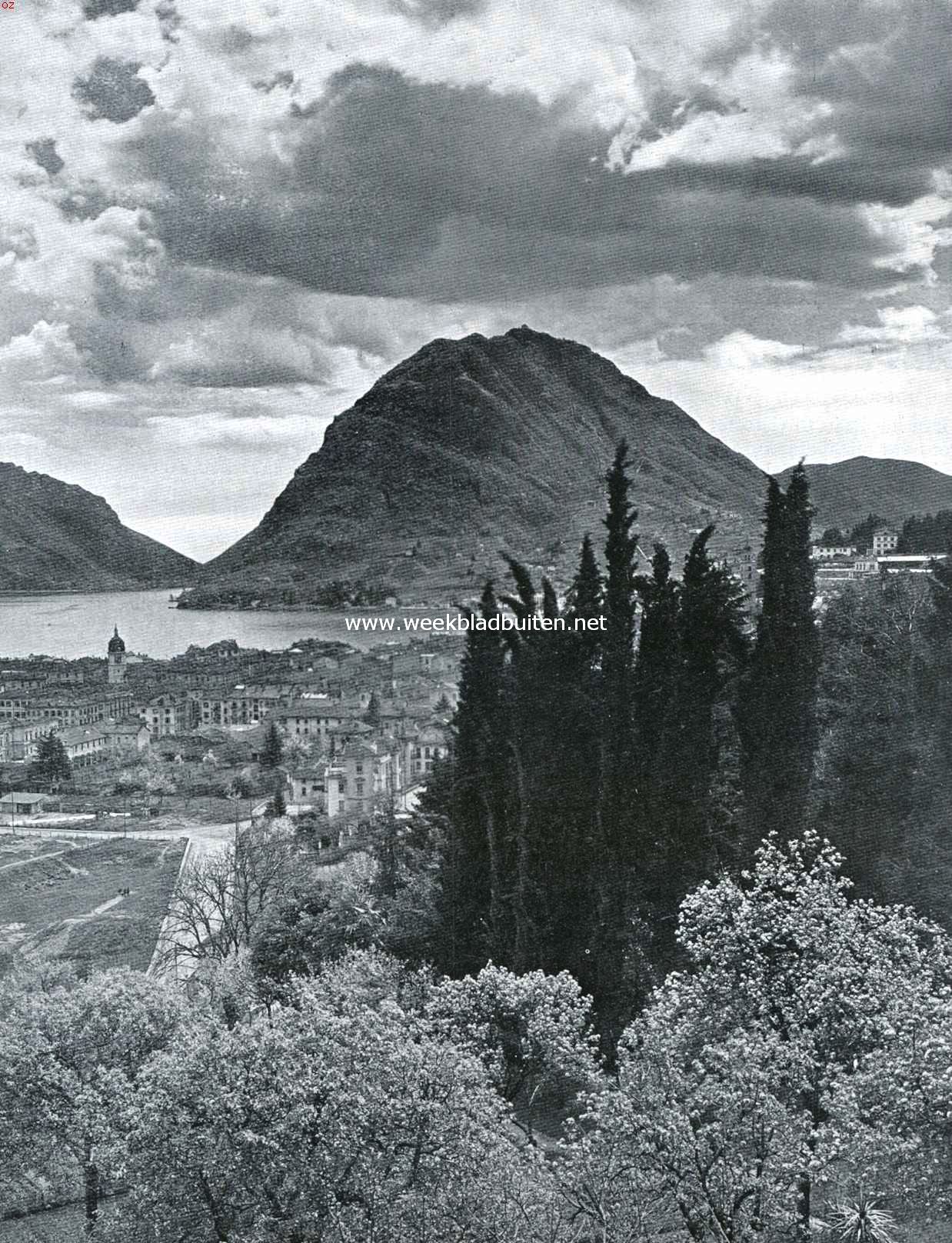 Lugano, met op den achtergrond de Salvatore-Berg