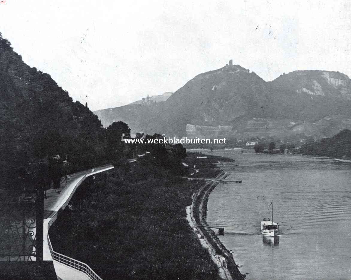 Naar de stad op de zeven heuvelen. De Rijn bij Knigswinter, op den achtergrond de Drachenfels