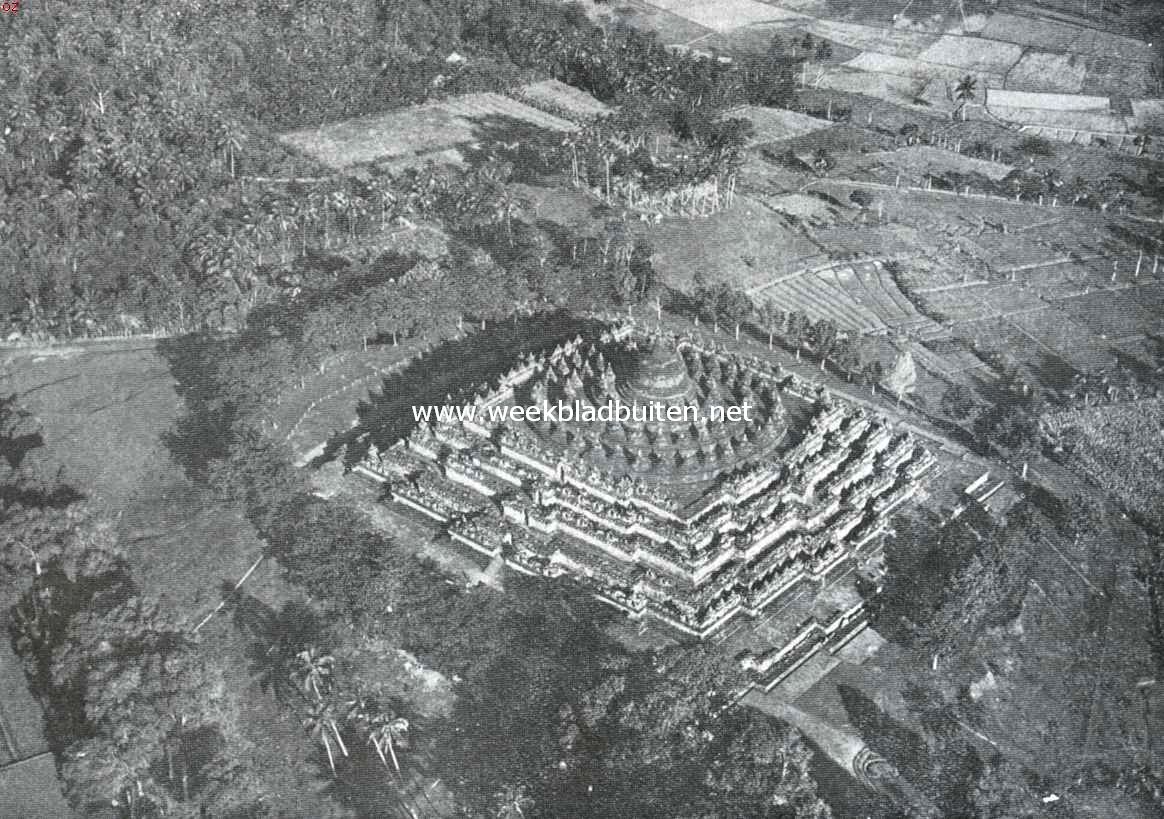 Tempelschoonheid in Java. Luchtfoto van den Boroboedoer