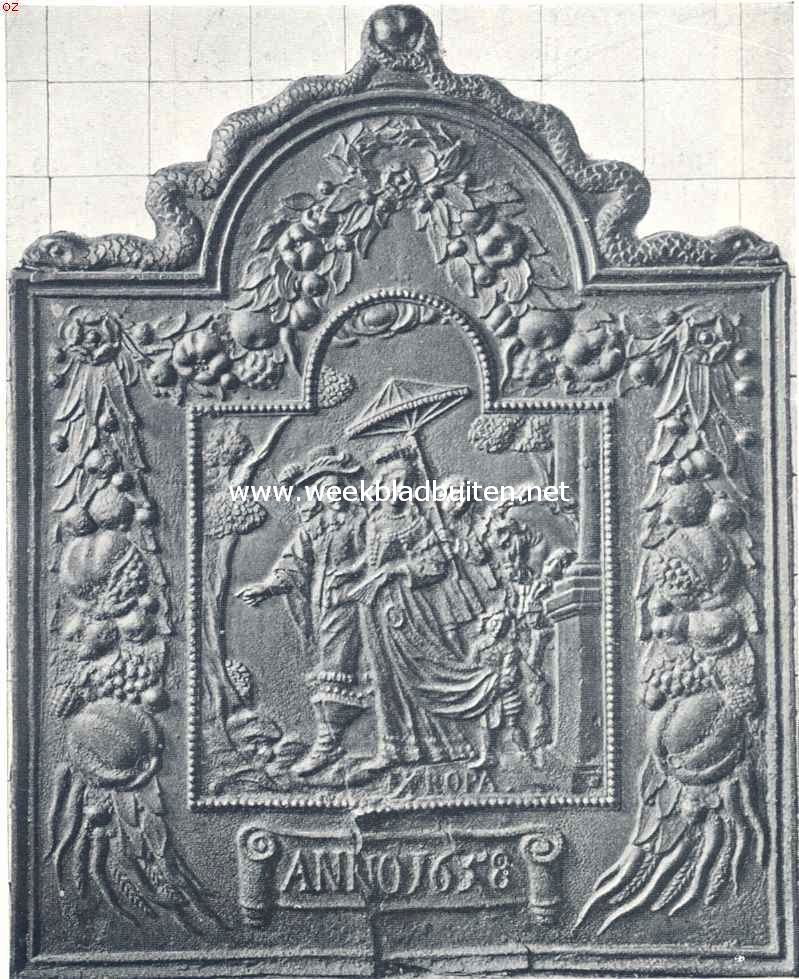 17e eeuwsche haardplaat uit het Oost-Indisch Huis te Rotterdam