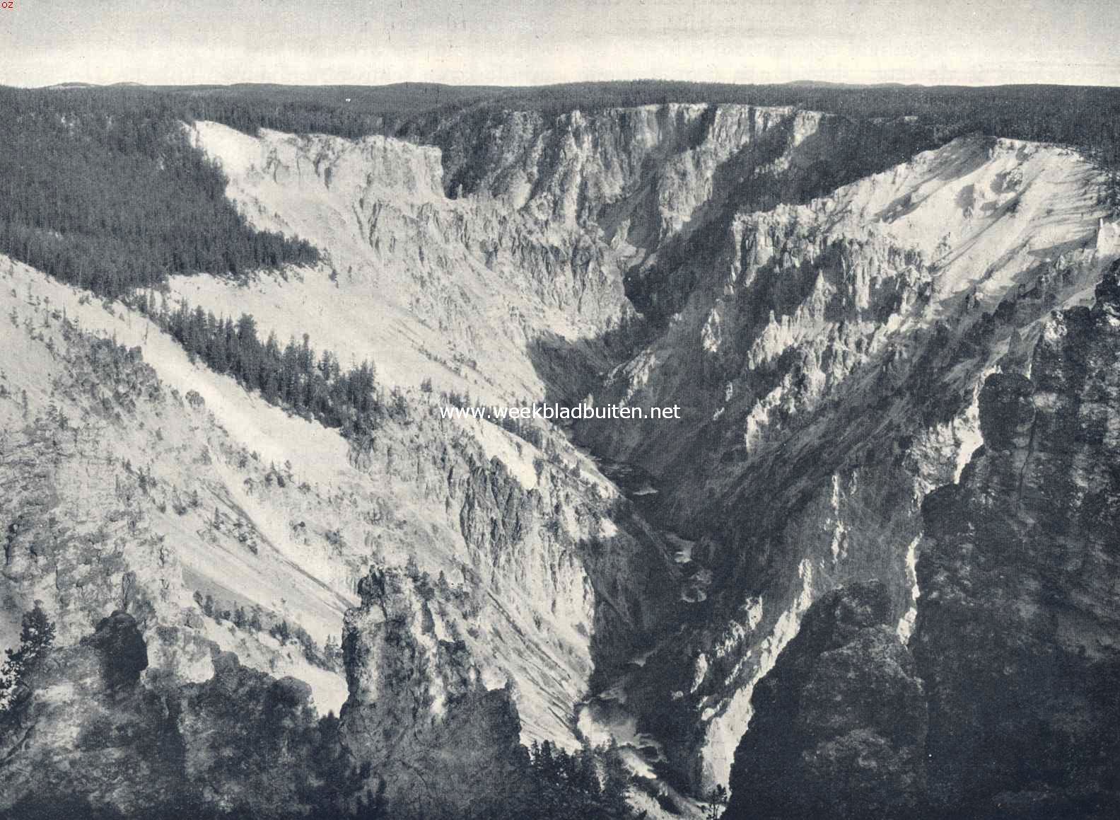 Het Yellowstone Park. De canyon van de Yellowstone River