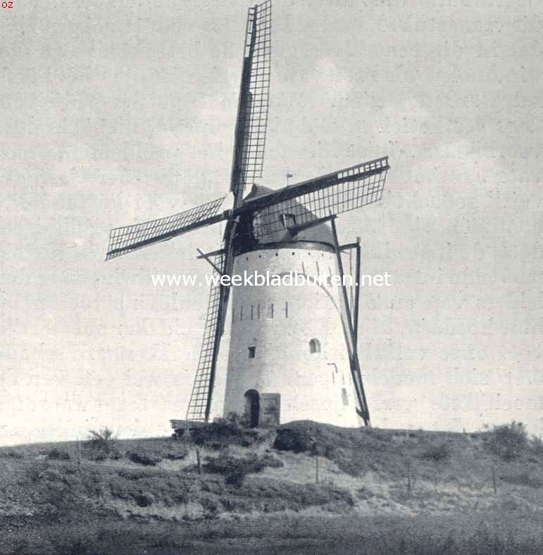 Molens. Korenmolen (beltmolen) bij Hoogerheide (N.-B.)