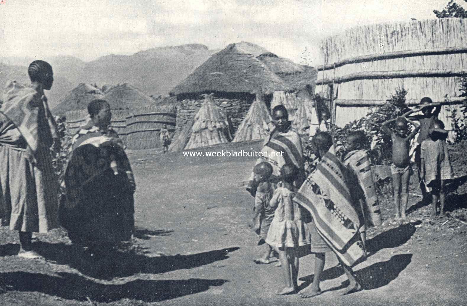 Basoetoland, het Zuid-Afrikaansche Zwitserland. Een dorp in Basoetoland